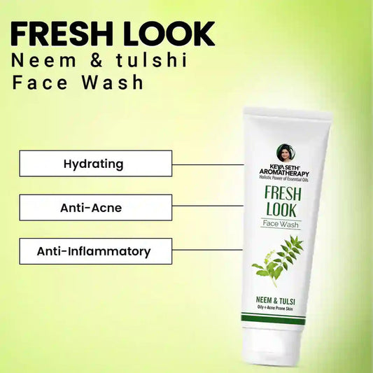 Fresh Look Neem & Tulsi Face Wash, Mild Hydrating Moisturizing Foaming All Skin Types - Keya Seth Aromatherapy