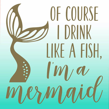 Set of 20 funny cocktail napkins featuring a mermaid design from soiree-sisters, ideal for bar and drinking occasions.