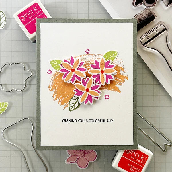 Gina K. Designs - Stamp &amp; Die Set - Always Thinking of You. Always Thinking of You is a stamp set by Lisa Hetrick. This set is made of premium clear photopolymer and measures 6" X 8". Made in the USA. Available at Embellish Away located in Bowmanville Ontario Canada. Examples for personal use by Lisa Hetrick.