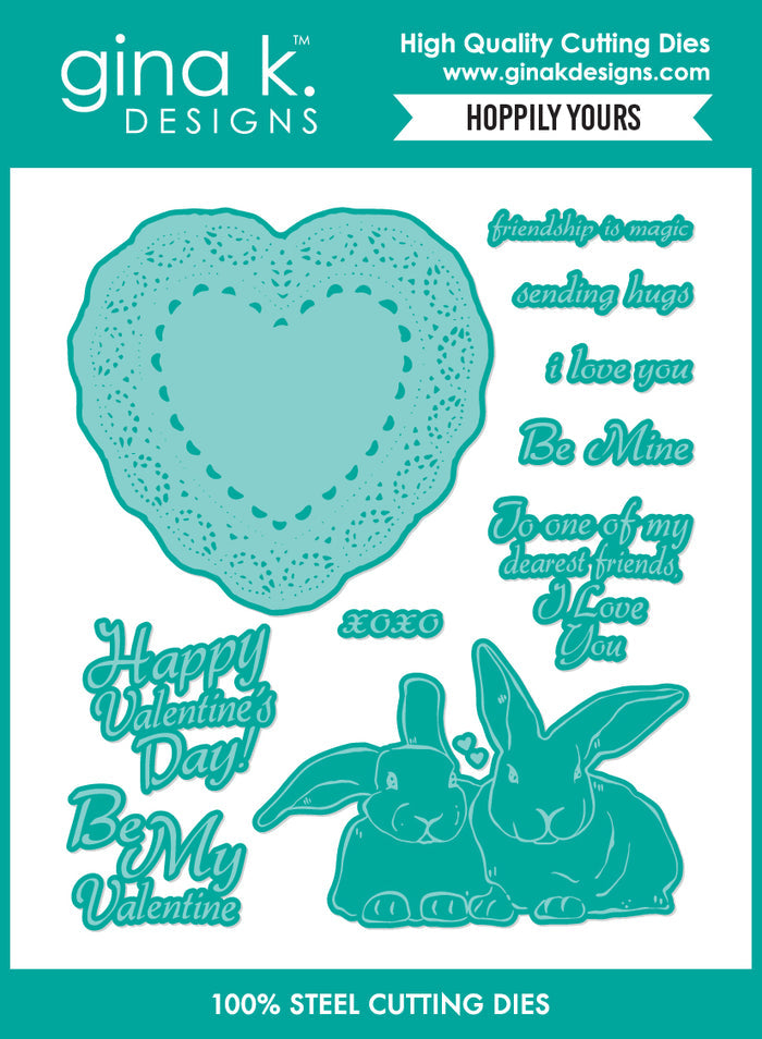 Gina K. Designs - Stamp & Die Set - Hoppily Yours. Set by Hannah Drapinski. At Embellish Away in Bowmanville Ontario Canada.