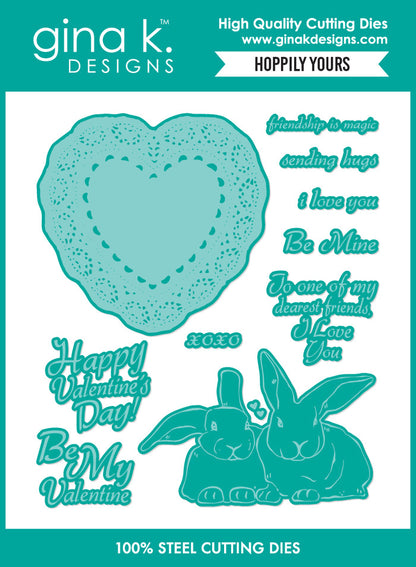 Gina K. Designs - Stamp & Die Set - Hoppily Yours. Set by Hannah Drapinski. At Embellish Away in Bowmanville Ontario Canada.