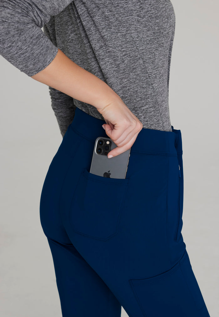 Glide Knit Flare Pant - Navy - Grey's Anatomy Scrubs