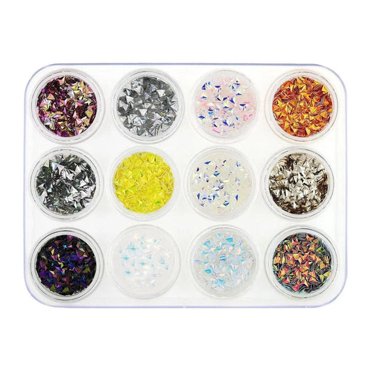 Glitter Set - NGS-010 - Multicoloured Triangles   Naio Nails