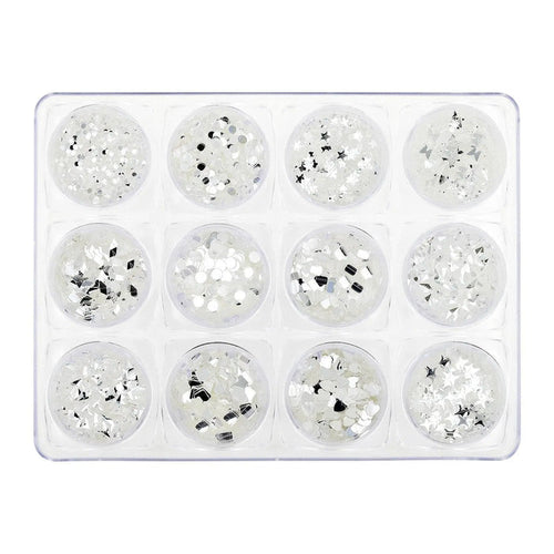Glitter Set - NGS-013 - Silver Shapes   Naio Nails