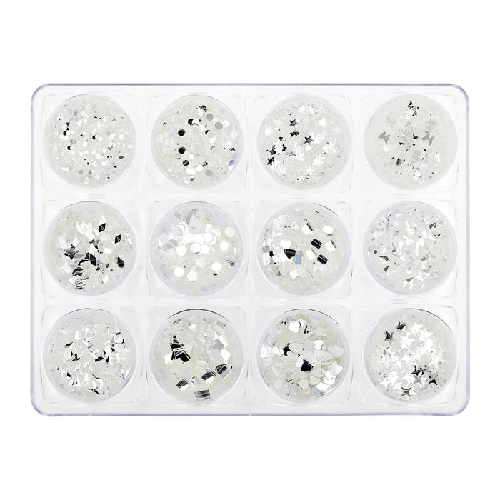 Glitter Set - NGS-013 - Silver Shapes   Naio Nails