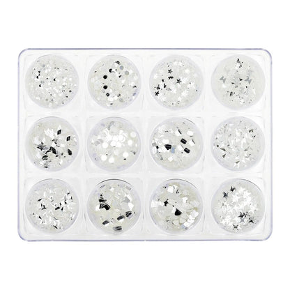 Glitter Set - NGS-013 - Silver Shapes   Naio Nails