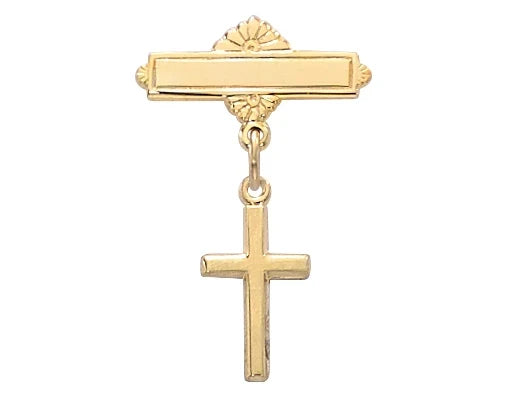 Gold On Sterling Cross Bar Pin