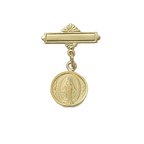 Gold on Sterling Miraculous Baby Pin