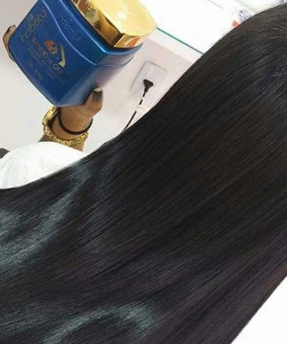 Gold Set - Baño de Oro - 3 Steps - Home Care (Shampoo + Mask + Leave-in) - For all hair types, with hyaluronic acid, hydrolyzed keratin for instant strand repair.