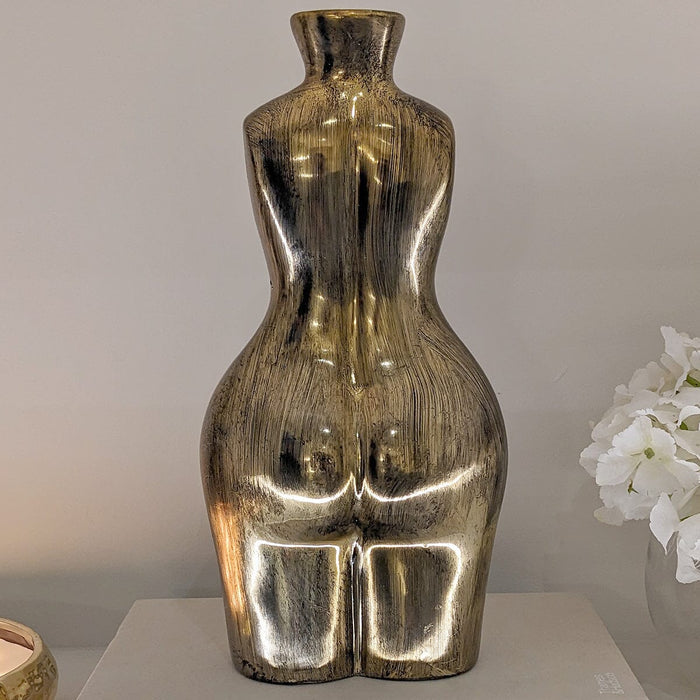 Gold Tall Female Silhouette Vase Accessories