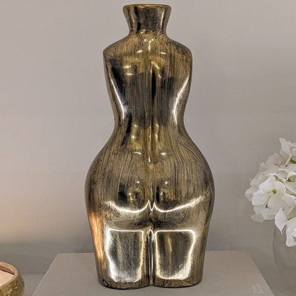 Gold Tall Female Silhouette Vase Accessories