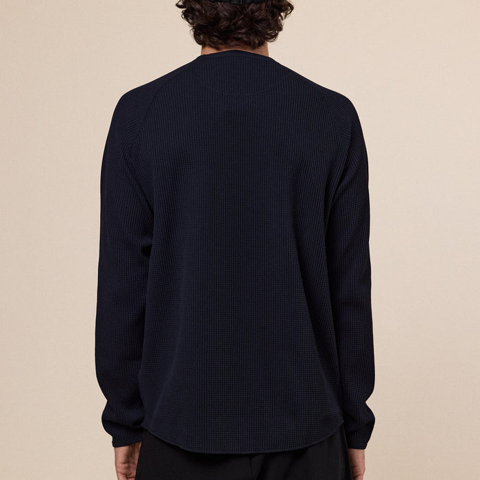Goldwin - Waffle Light Long Sleeve T-Shirt - Black
