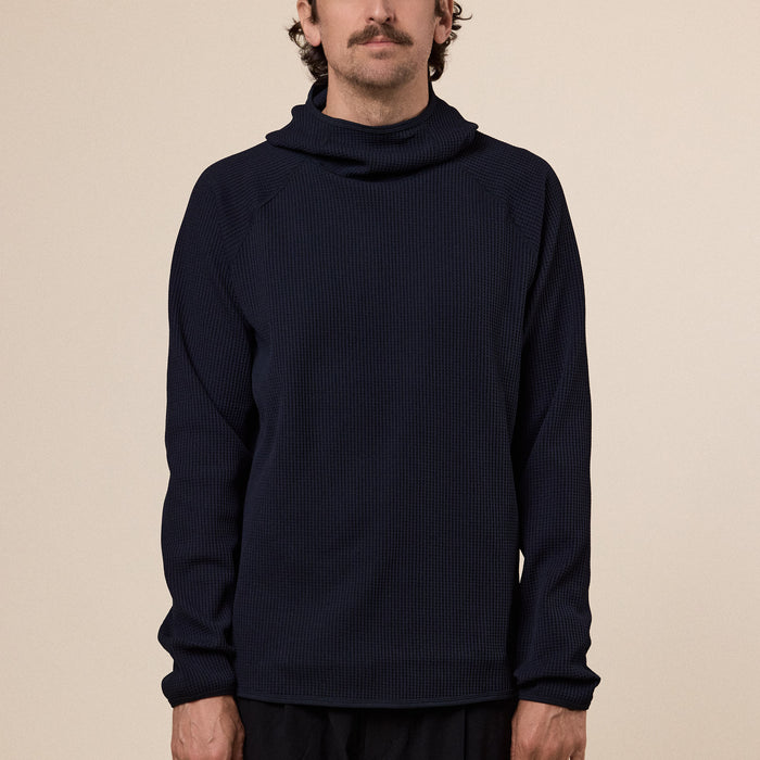 Goldwin - Waffle Long Sleeve Hoodie - Black