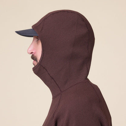 Goldwin - Waffle Long Sleeve Hoodie - Chicory Brown