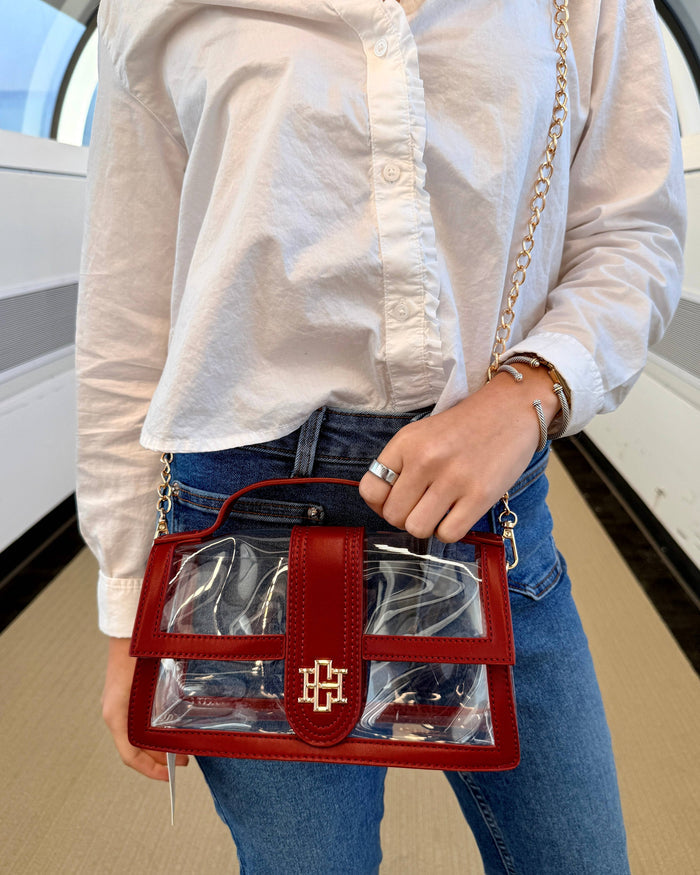 Grace Clear Bag Burgundy