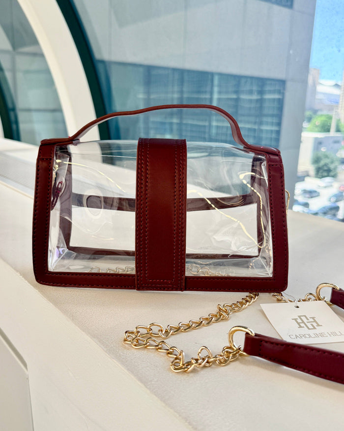 Grace Clear Bag Burgundy