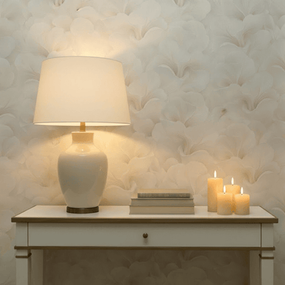 Halie Cream Abstract Floral Petal Wallpaper Home Improvement