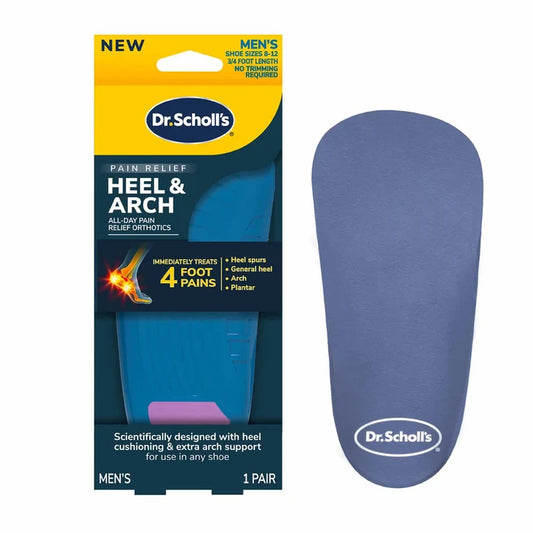 Dr. Scholl's Heel & Arch all-day pain relief orthotic insole, blue, 1 pair