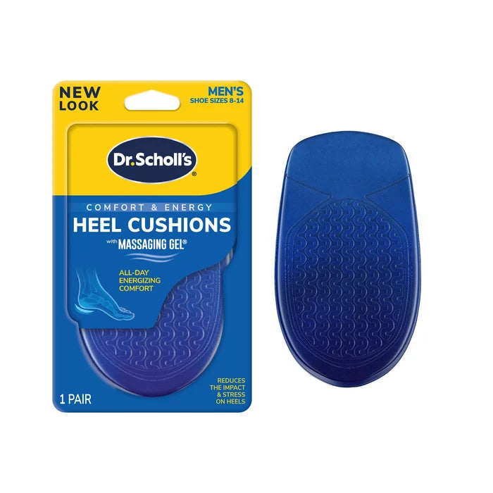 Dr Scholls mens heel cushions in blue packaging