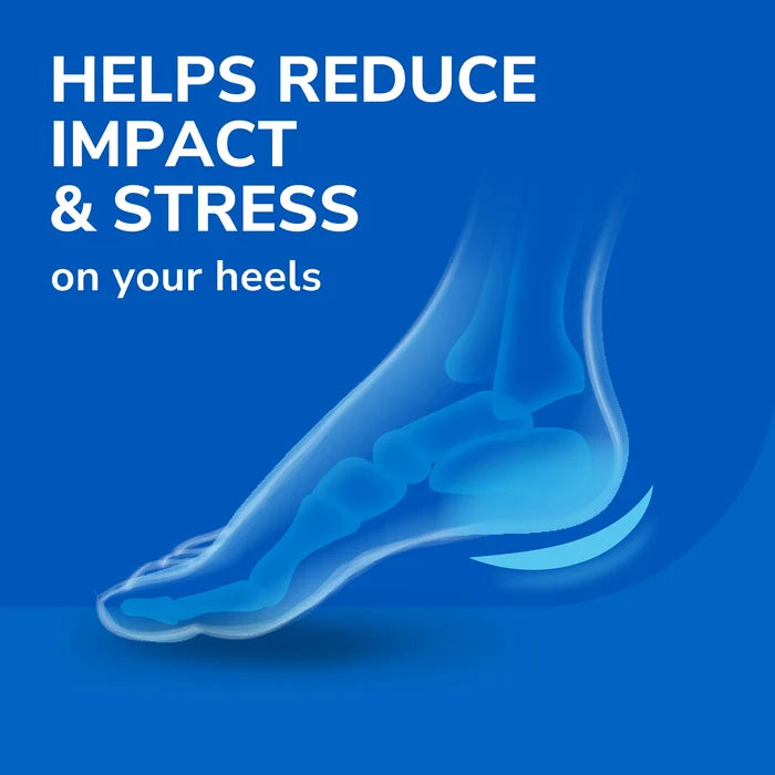 Dr Scholls Heel Cushions showing an anatomical foot diagram with a cushion under the heel