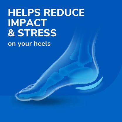 Dr Scholls Heel Cushions showing an anatomical foot diagram with a cushion under the heel