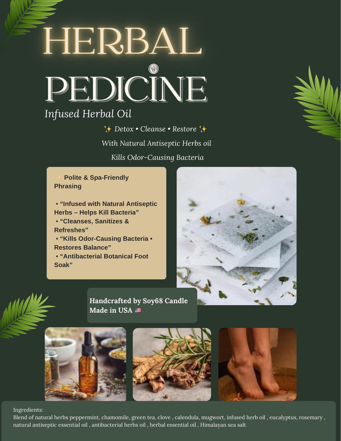 Herbal Pedicure Spa - 5 Steps - Natural Herbal Ingredients Made in USA
