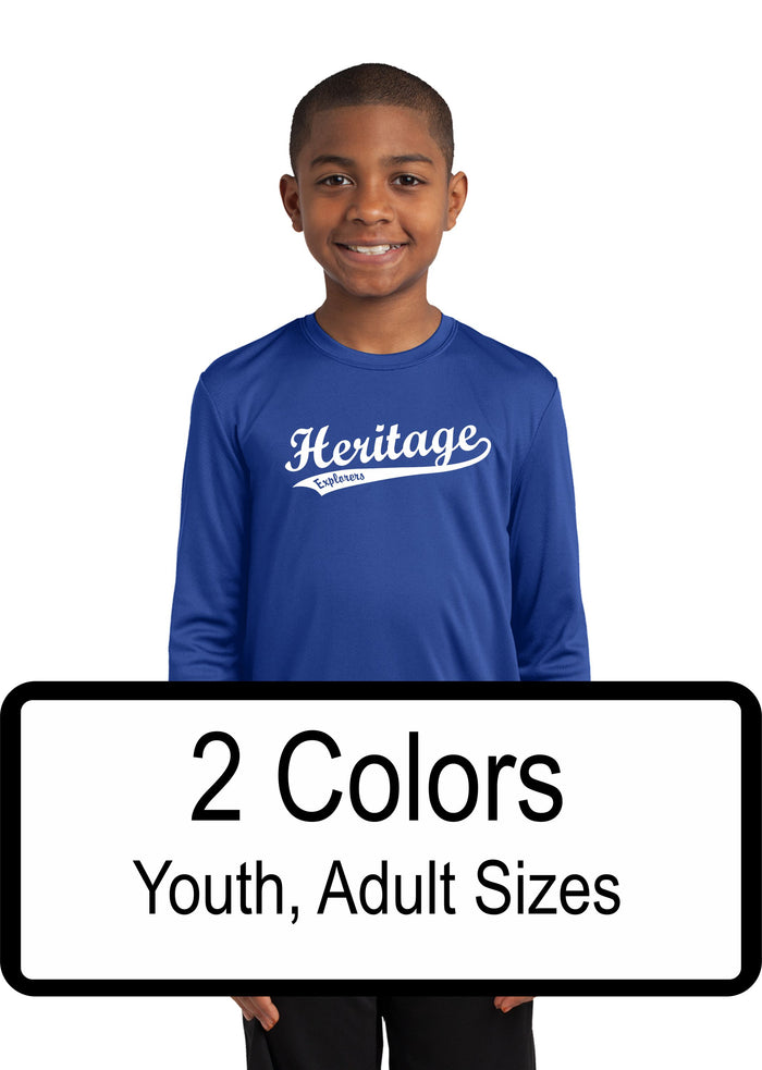 Heritage Long Sleeve Wicking Tee- Youth and Unisex sizes- 3 Designs