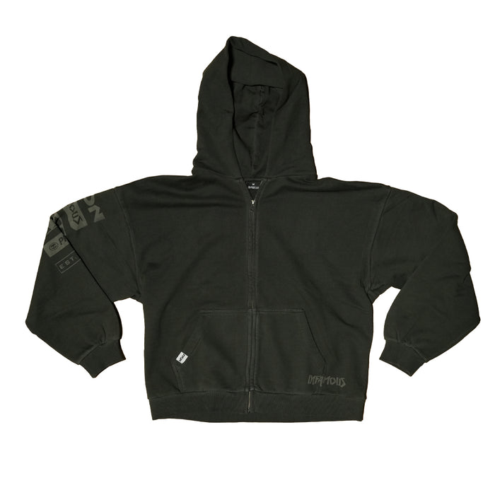HERITAGE ZIP HOODIE - SAGE GREY WASH