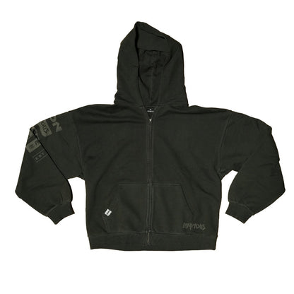 HERITAGE ZIP HOODIE - SAGE GREY WASH