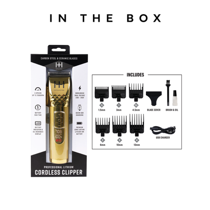 Hot & Hotter Professional Lithium Cordless Clipper, 1 Count, Gold