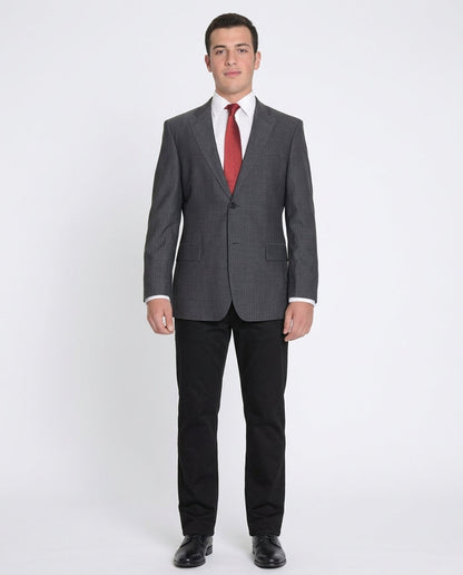 Hugo Boss Paolini Charcoal Gray Striped Super 130's Wool Blazer Sportcoat - The Suit Depot