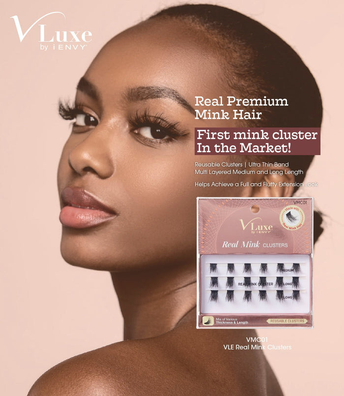 i Envy V-Luxe Real Mink Clusters Eyelashes - ikatehouse