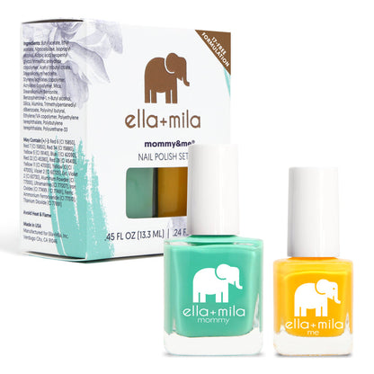 Mommy & Me I Mint It and Wheels on the Bus nail polish set with its gift box