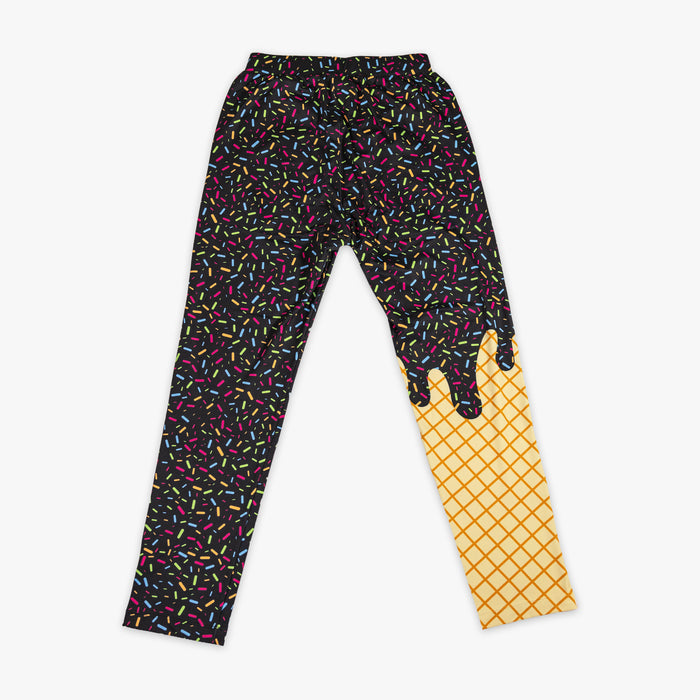 Youth model wearing ice Cream Pajama Pants Midnight Sundae youth pants