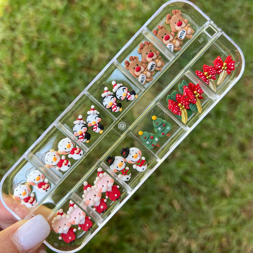 Set 24pcs Christmas 3D Acrylic Nail Charm