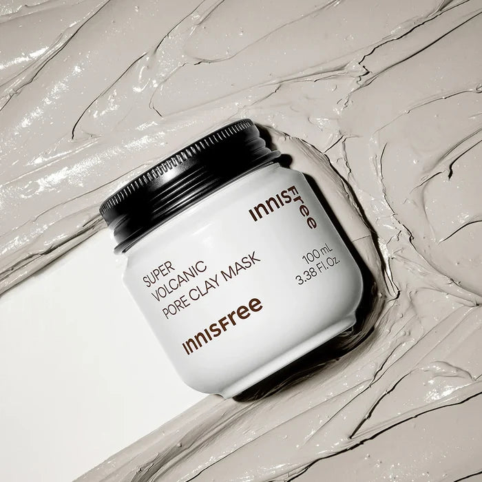 INNISFREE super volcanic pore clay mask volcanic clusters + AHA قناع مقشر بالطين وقشر الجوز