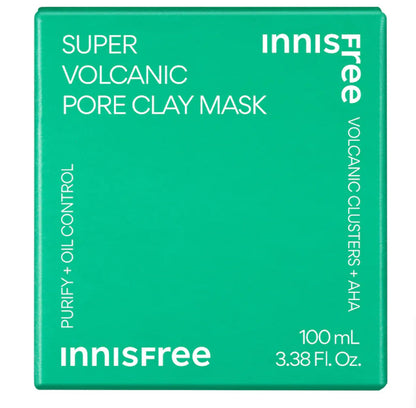 INNISFREE super volcanic pore clay mask volcanic clusters + AHA قناع مقشر بالطين وقشر الجوز
