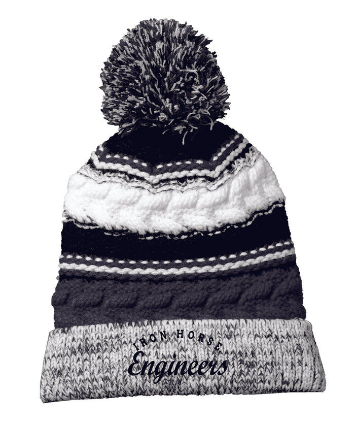Iron Horse PTO Pom Pom Chunky Beanie- Embroidered