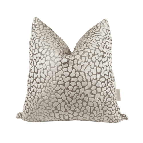 Ivy Mink & Cream Leopard Print Textured Feather Filled Cushion - 50x50cm Textiles