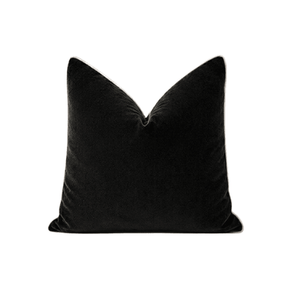 Juniper Black & Cream Velvet Feather Filled Cushion - 45x45cm Textiles