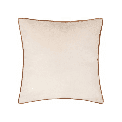 Juniper Ecru & Rust Velvet Feather Filled Cushion - 45 x 45cm Textiles