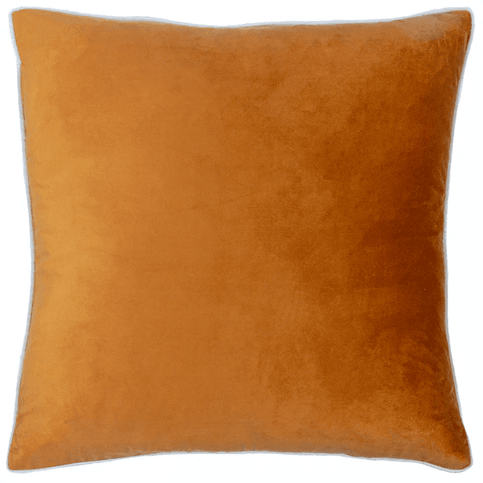 Juniper Rust & Ecru Velvet Feather Filled Cushion - 55x55cm Textiles