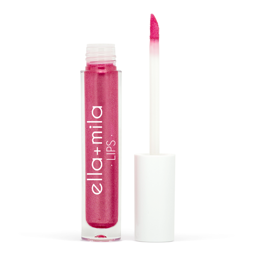 Just Cheeky berry pink lip gloss tube with applicator wand – ella+mila Lips