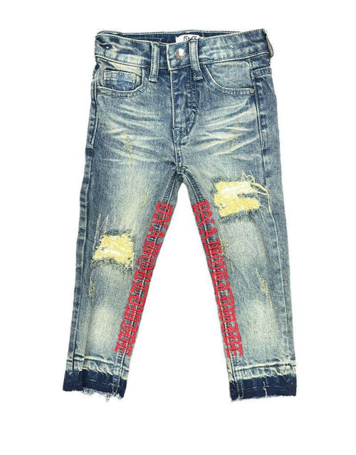 (K) DNA LUXURY BRAND OF HANDCRAFTED JEANS - K303 - BLUE/RED