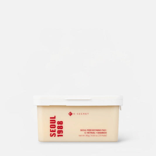 K - Secret Seoul 1988 Refining Pad: C - Retinal + Bamboo (70 Pads) وسادة كي سيكريت سيول 1988 لتنقية البشرة: سي - ريتينال + بامبو - Princess Cosmetics Qatar