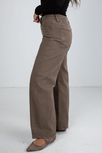 brown jeans