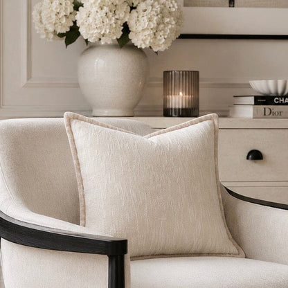 Katy Ivory Chenille Patterned Cushion Cover - 45x45cm Textiles