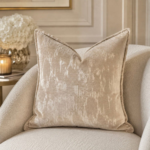Katy Mink Chenille Patterned Feather Filled Cushion - 45x45cm Textiles