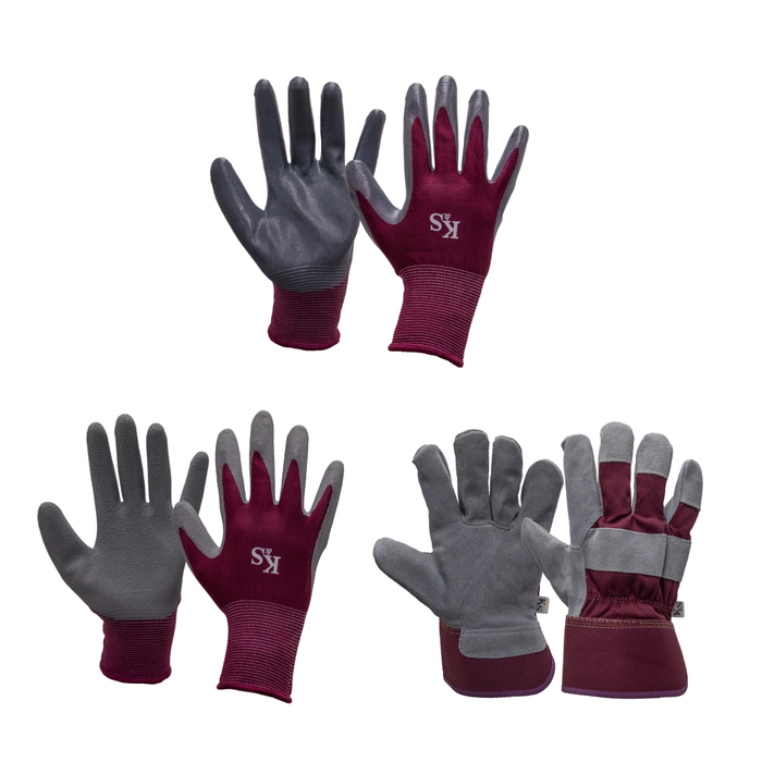 Kent & Stowe All Round Gloves Triple Pack - Plum