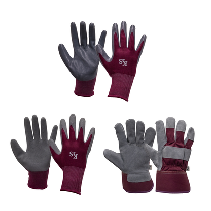 Kent & Stowe All Round Gloves Triple Pack - Plum